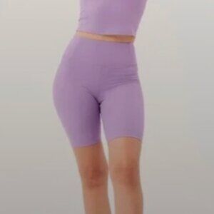 Girlfriend Collective Violet Ribbed High Rise Bike Short